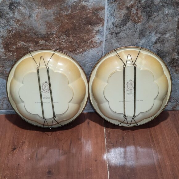 Vintage Pair of Daher England Floral Gilt Metal Gallery Tray Wall Hanging Decor - Picture 4 of 11